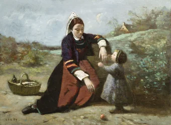 Femme bretonne et sa petite fille, 1855-65